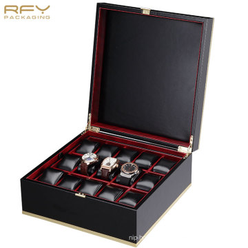 Luxury Watch Display Wood Packaging Custom Single 10 30 Slots Watch Jewelry Wooden Box